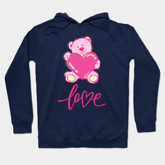 Bear With Heart.Love Hoodie by Anatoliy Smirnov